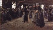 Max Liebermann The Flax Spinners oil painting reproduction